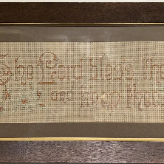 Vict Oak Framed Tapestry "The Lord Bless Thee & Keep Thee"