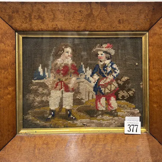 Victorian Maple Framed Wool Tapestry
