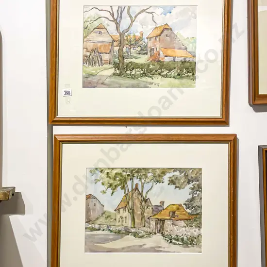 Pair English Countryside Watercolours