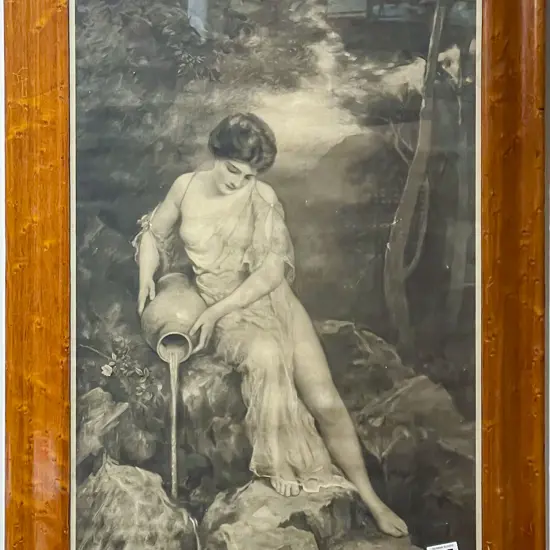 Edwardian Maple Framed Monochrome Pears Print