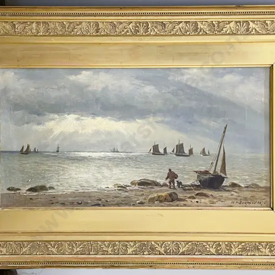 William Henry Borrow (1840-1905) - Fishing Fleet at Dawn