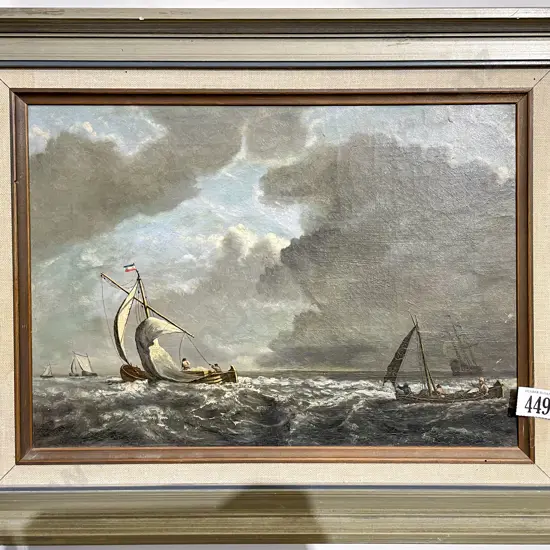 Unknown Artist - Fishing Boat in Stormy Seas