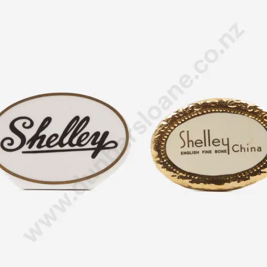 Two Shelley Ceramic Retail Shelf Labels