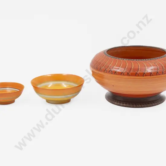 Shelley Shallow Ovoid Vase with Two Other Small Dishes