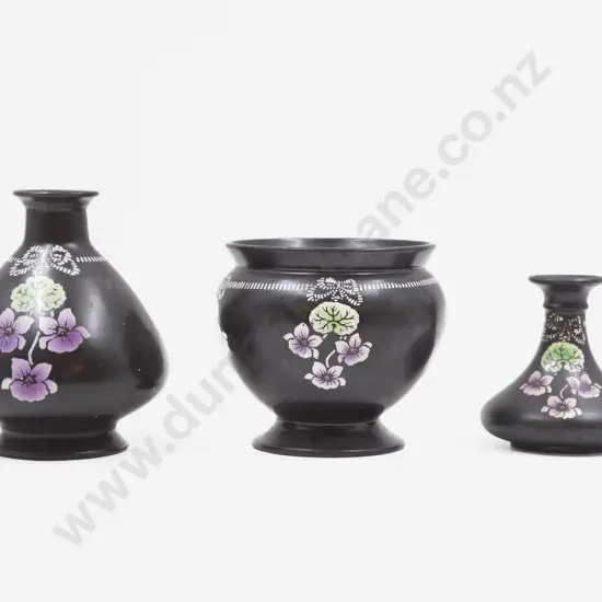 Shelley Rose Bowl Violetta Vase with Two Others