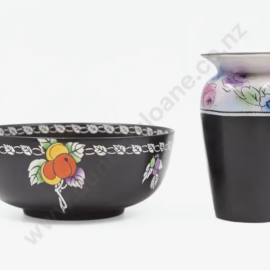 Shelley Art Deco Fruit Bowl with Vase
