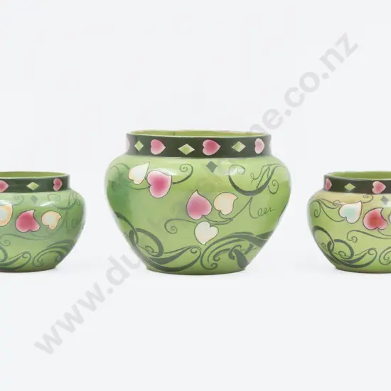 Three Shelley Rose Bowl Vases