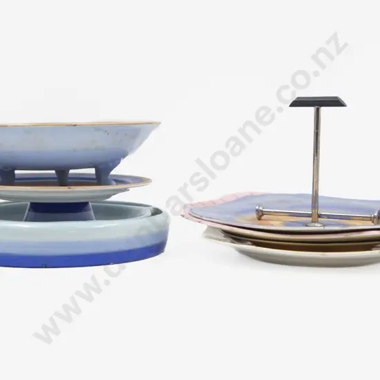 Various Shelley Cake Plates with Posy/Ring Vase & Cress Bowl with Saucer