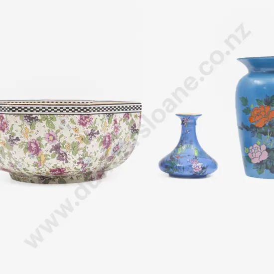 Shelley All Over Floral Octagonal Fruit Bowl with Two Others