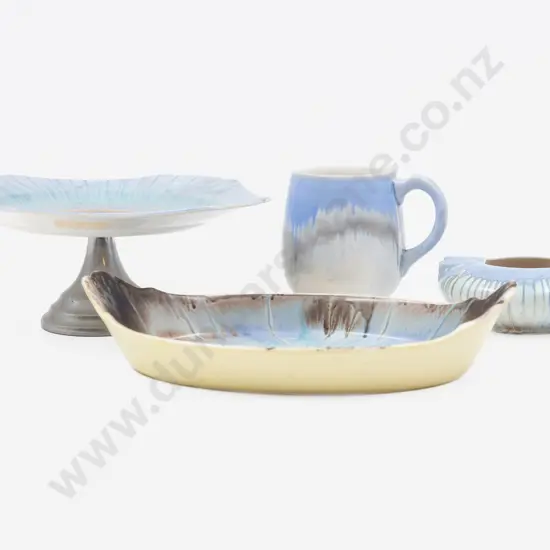 Shelley Dripware Cake Stand & Three Others wear to glaze on tray