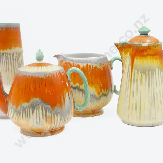 Four Shelley Pieces Including Teapot & Coffee Pot
