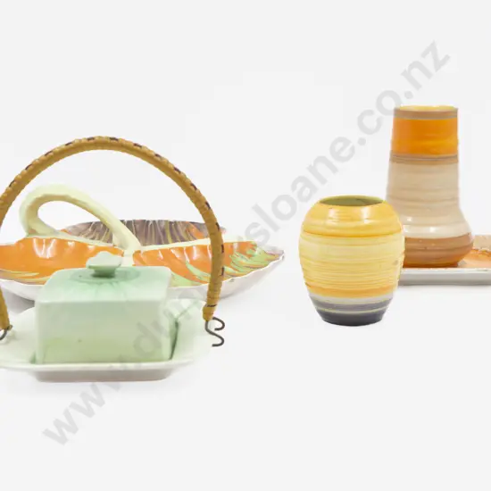 Shelley Dripware Butter Dish & Four Others