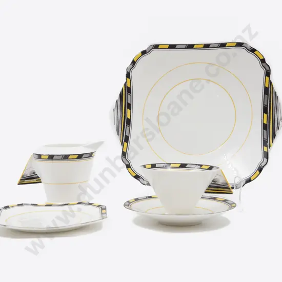 One Shelley Art Deco Cup Saucer Plate & Cake Plate with Jug