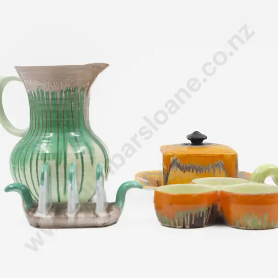 Shelley Dripware Jug with Butter Dish & Two Others