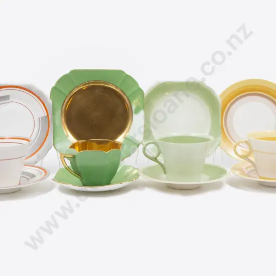 Four Art Deco Shelley Cup Saucer Plates