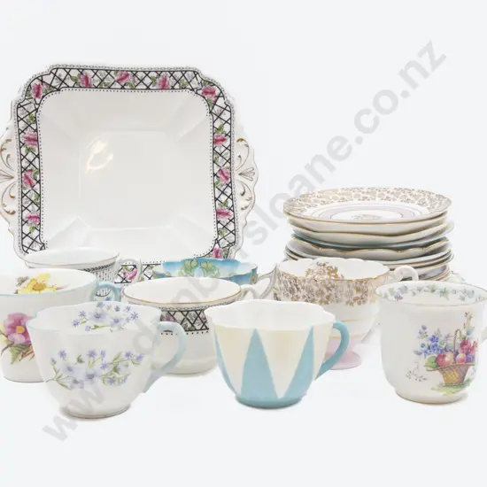 Eight Shelley Fancy Cup Saucer Plates