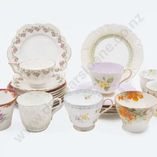 Eight Shelley Fancy Cup Saucer Plates
