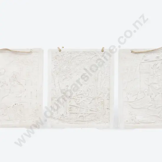 Three Mid C19th Lithophane/Berlin Transparency Tiles