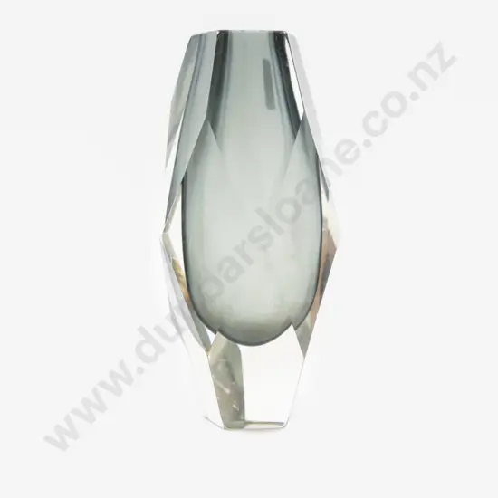 Murano Mandruzzato Grey Encased Glass Vase