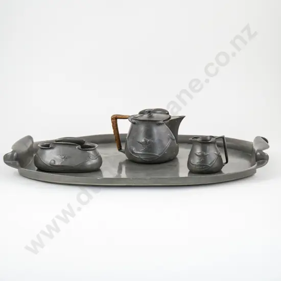 Liberty & Co "Tudric" 4 Piece Pewter Teaset