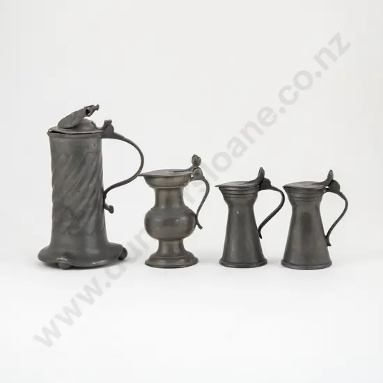 Pair Of Small Antique Pewter Jugs