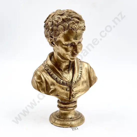 Gilded Plaster Bust Of A Young Boy