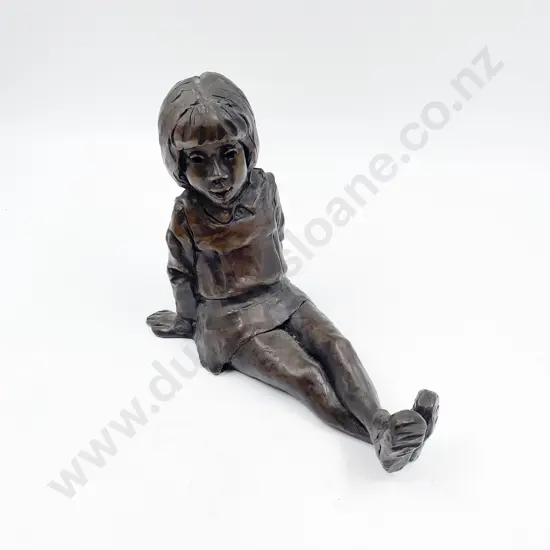 Ken Kendall (1928-2012) Untitled Bronze Of A Young Girl Resting