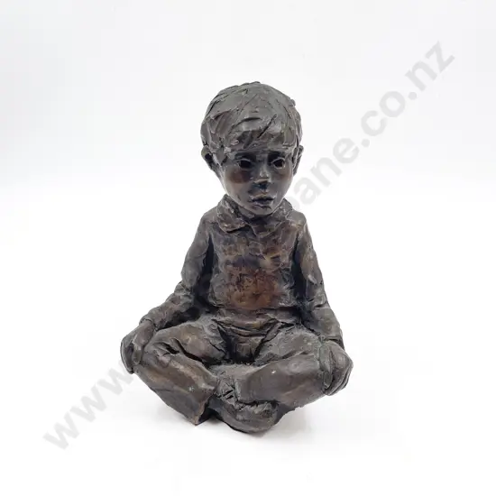 Ken Kendall (1928-2012) Untitled Bronze Of A Seated Young Boy