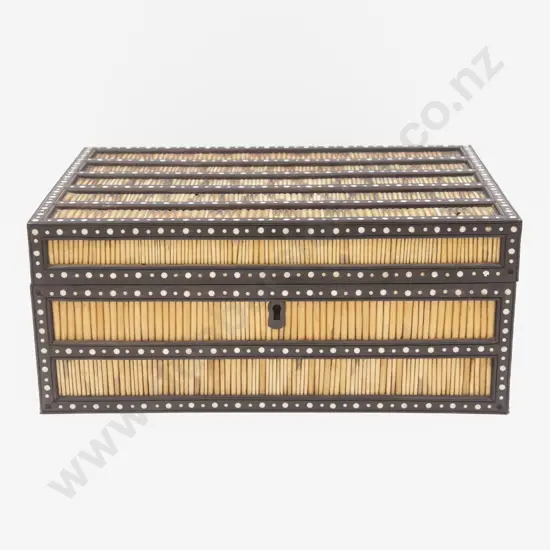 Indian Porcupine Inlaid Ebony Box