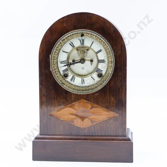 Late Vict Mahogany Mantel Clock