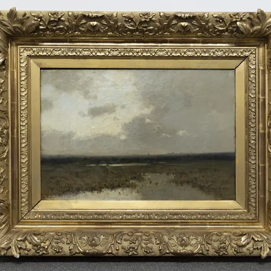 Cornelius Kuijpers (Dutch 1864 -1932) - Marshland at Dusk