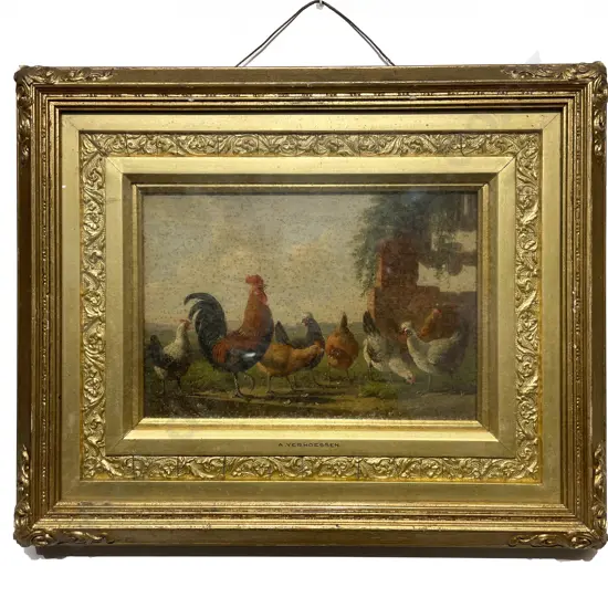 Albertus Verhoessen (Dutch 1806 - 1881) - The Barnyard