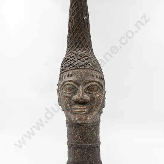 Decorative Benin Cast Bronze Head