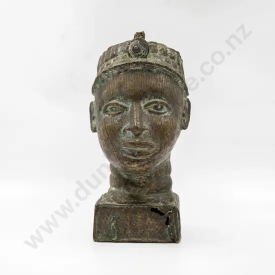 Decorative Benin Cast Bronze Head