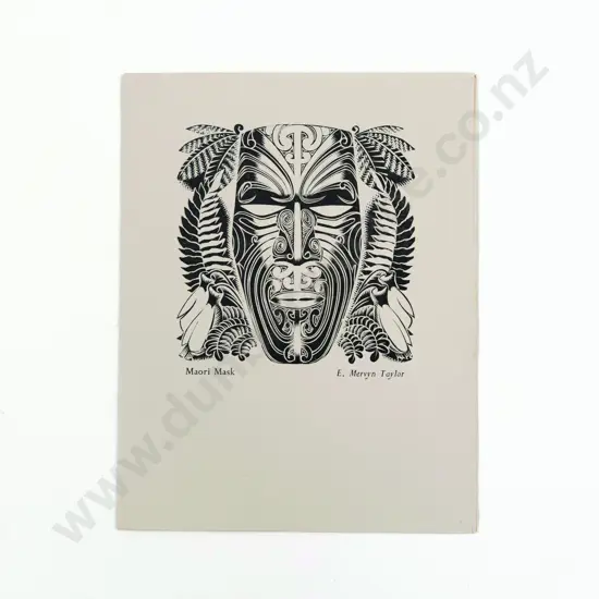 E Mervyn Taylor (1906 - 1964) - Māori Mask Xmas Card