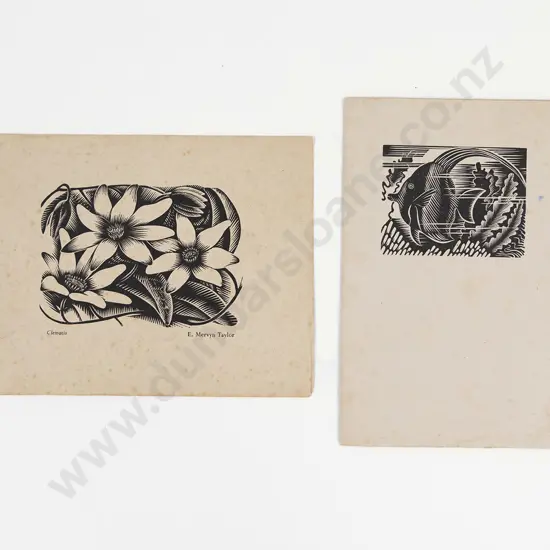 E Mervyn Taylor (1906 - 1964) - Two Xmas Cards