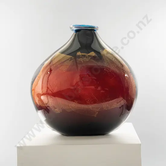 Garry Nash Large Opalino Gold Leaf Vase