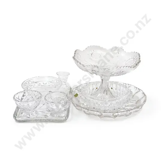 Qty of Assorted Pressed Glass and Crystal