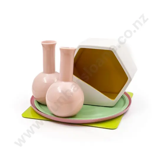 Pair of Glass Vases together with Modern Wall Pocket etc.