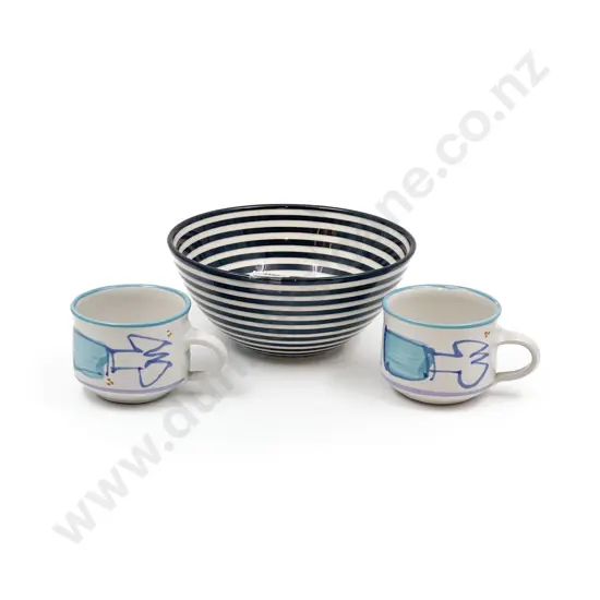 Neudorf Pottery Bowl & Two Mugs