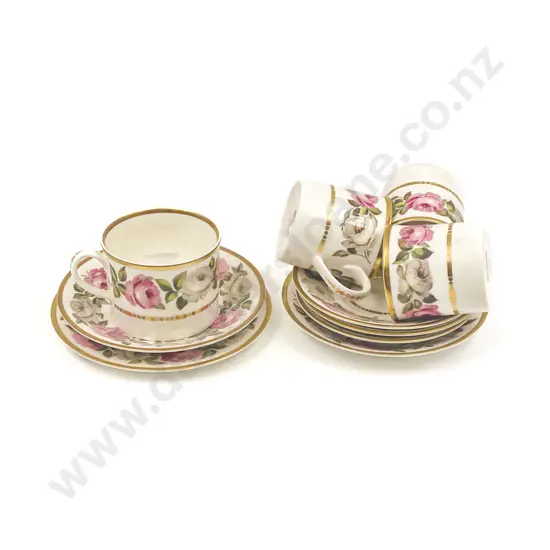 Royal Worcester "Royal Garden" Trio and Three Smaller Cups and Saucers etc.
