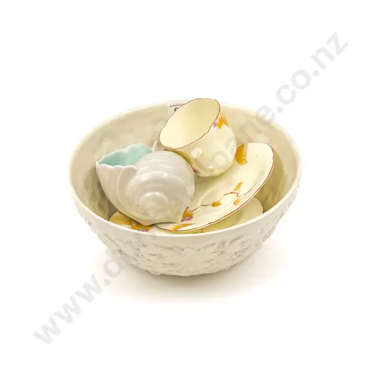 Spode Bowl together with Poole Shell Dish and Trio