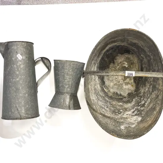 Vintage Bucket with Watering Jug and Plant Pot