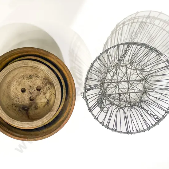 Three Assorted Plant Pots together with Four Wire Planters