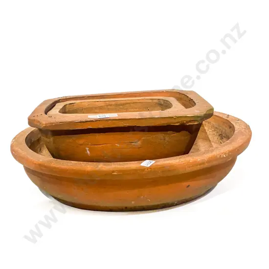 Three Assorted Terracotta Gardening Pots
