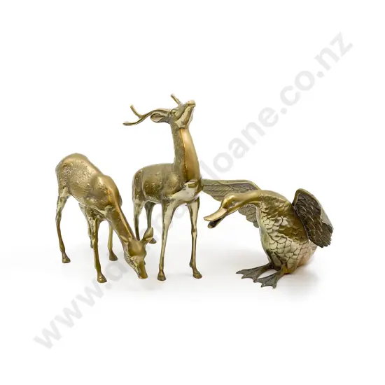 Three Brass Animal Figures