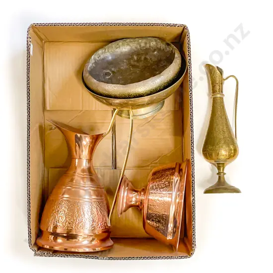 Box Qty of Assorted Metal Ware