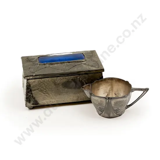 Arts and Crafts Pewter Jewellery Box WMF Cream Jug.