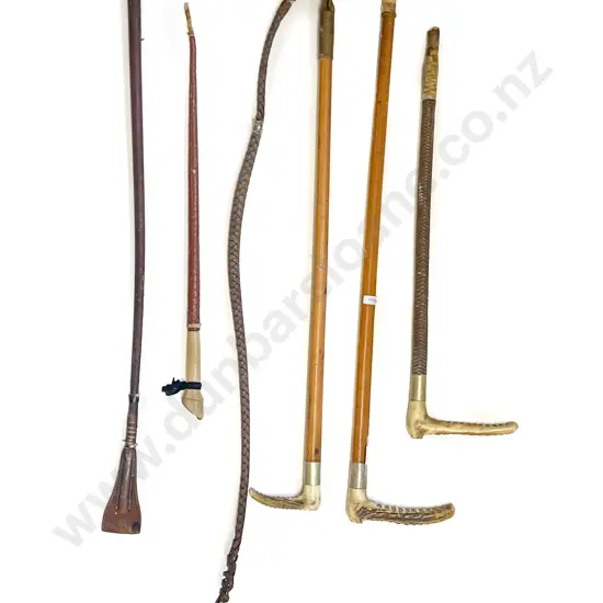 Six Assorting Vintage Riding Crops