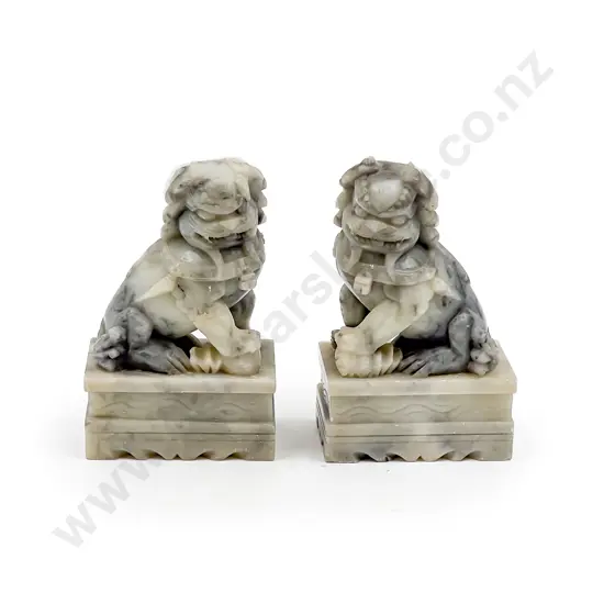 Pair Soap Stone Foo Dogs